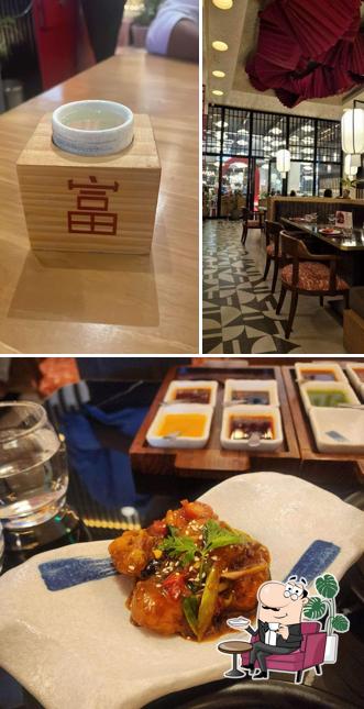 This is the picture displaying interior and food at Foo KOPA