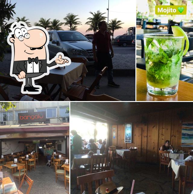 O interior do Bangalô Bar e Restaurante