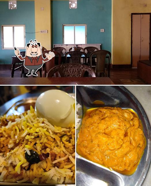 The picture of food and interior at Honey Fall Restaurant