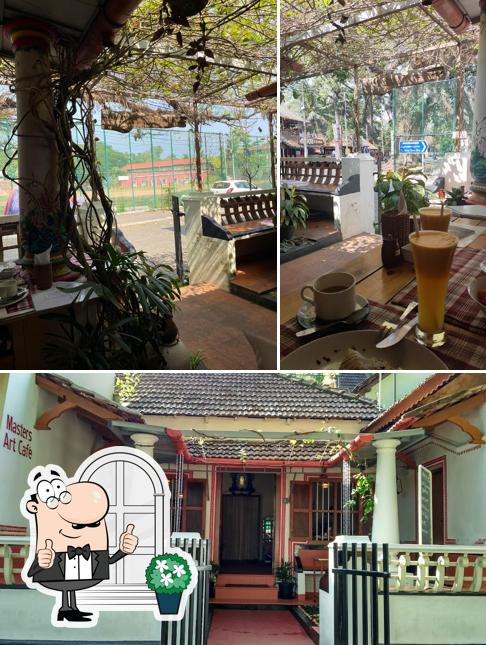 This is the picture showing exterior and beverage at Master’s Art Café