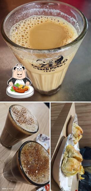 Milk tea and creme brulee at Black Pekoe tea