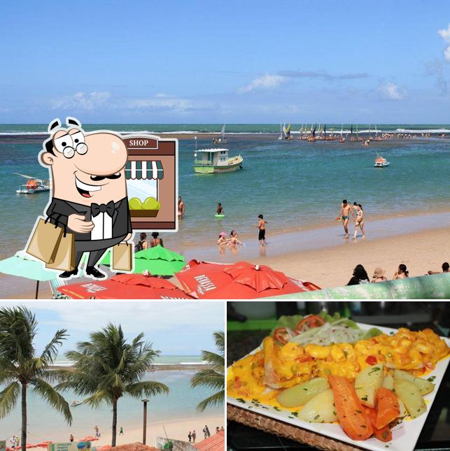 A ilustração do O Pescador’s exterior e comida