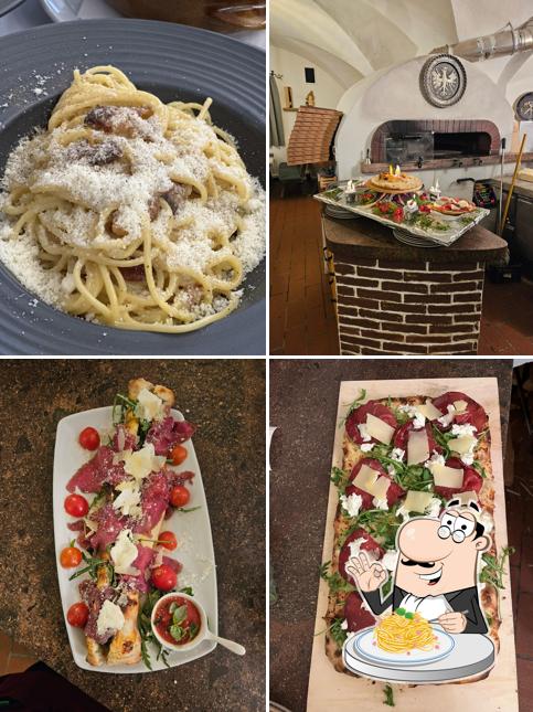 Spaghetti alla carbonara al Ristorante Pizzeria Aquila Bianca