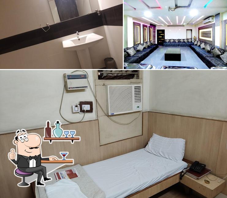 Take a seat at one of the tables at Hotel Meera