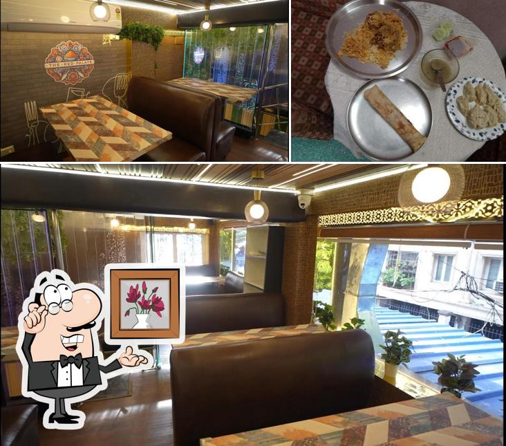 The image of The Red Palate’s interior and food