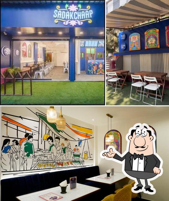 Take a seat at one of the tables at Sadak Chaap