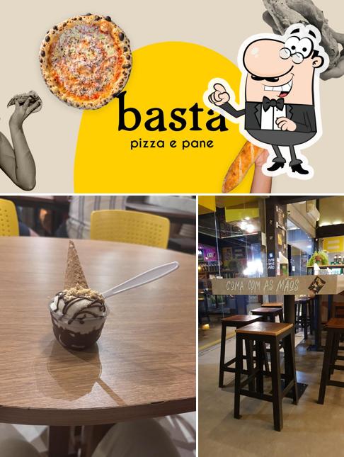 A interior e comida do restaurante