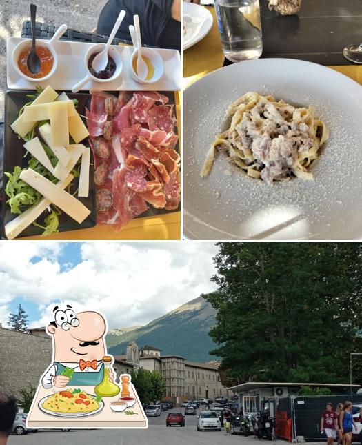 La cibo e esterno del ristorante