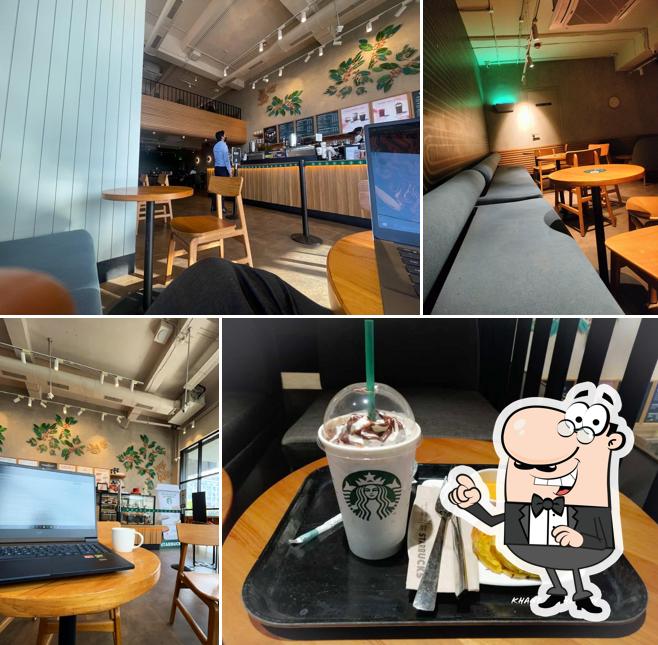 The interior of Starbucks