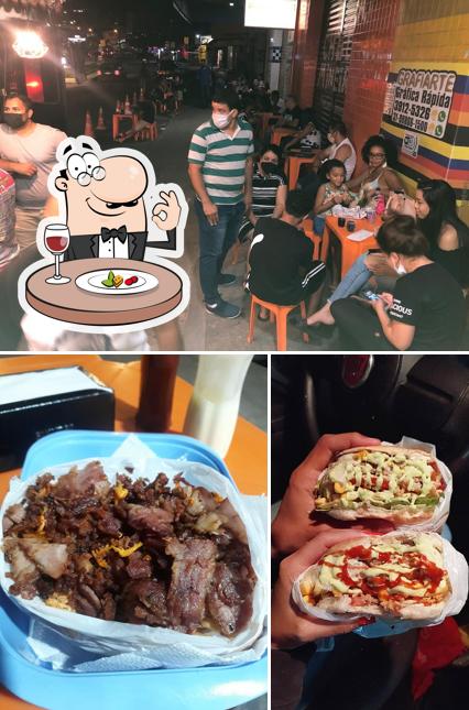 A ilustração do Pit Stop Lanches’s comida e balcão de bar