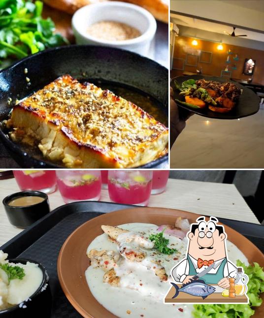 Grilled salmon at Maple and Olive