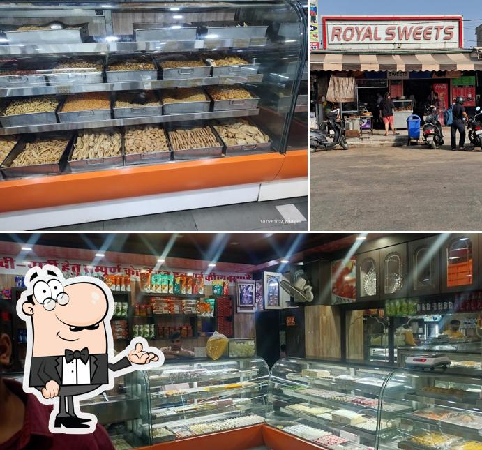 Check out the picture depicting interior and exterior at Royal Sweets
