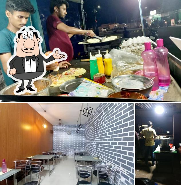 The restaurant's interior and food