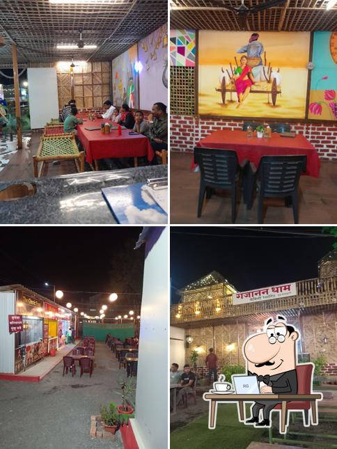Take a seat at one of the tables at Gajanan Dham Chaupati & Family Restaurant