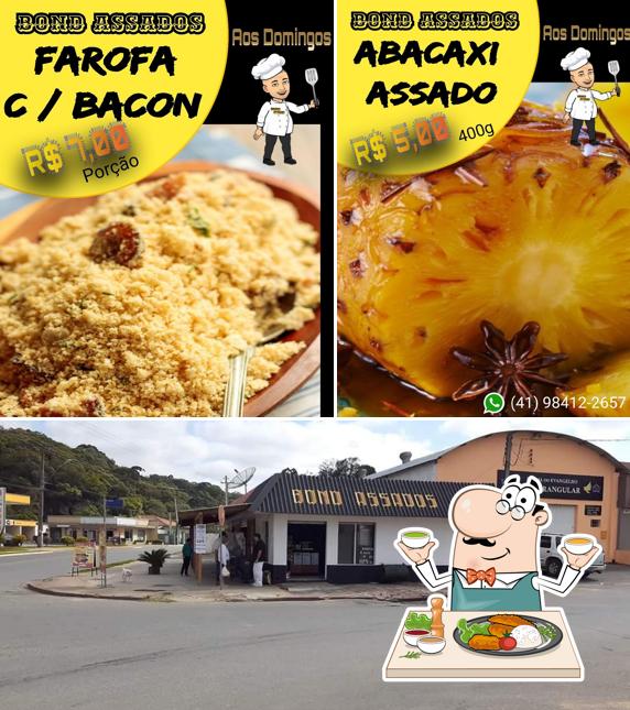A ilustração do BOND ASSADOS’s comida e exterior