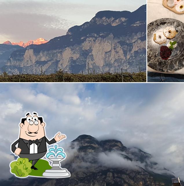 Questa è la immagine che presenta la esterno e cibo di Hotel Comfort Erica Dolomiti Val d'Adige