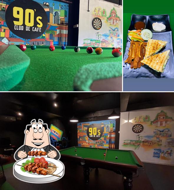 Among different things one can find food and interior at 90’s CLUB DE CAFE