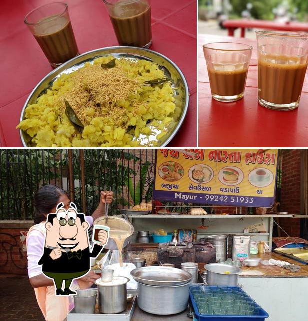 Enjoy a beverage at Jai Ambe Nashta House