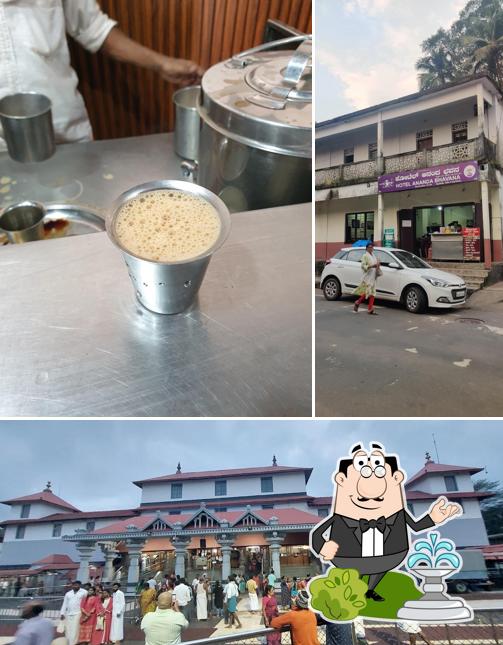 The picture of exterior and food at Hotel Ananda Bhavan