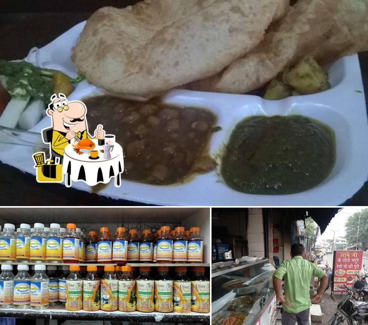 The photo of food and exterior at Shyam Chole Bhature & Naan