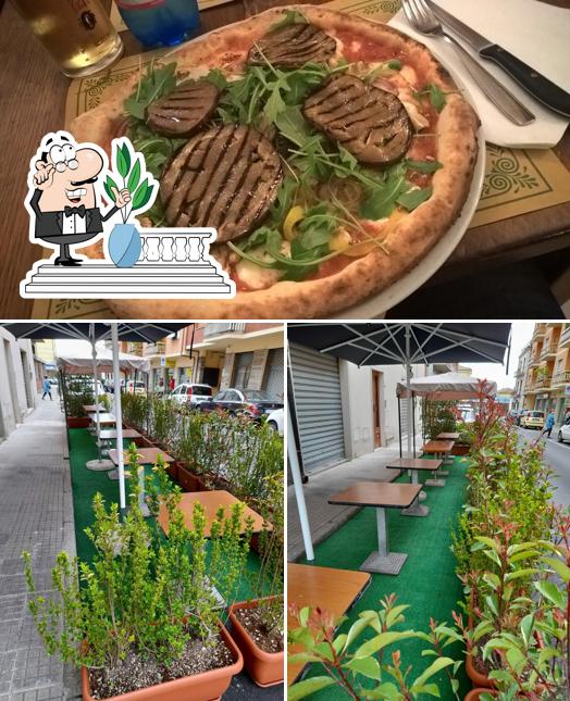 La foto di esterno e cibo da Pizzeria La Lanterna di Viale Attilio Frosini