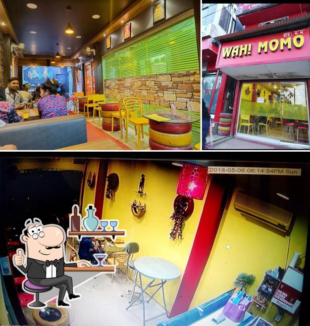 Take a seat at one of the tables at Wah! Momo