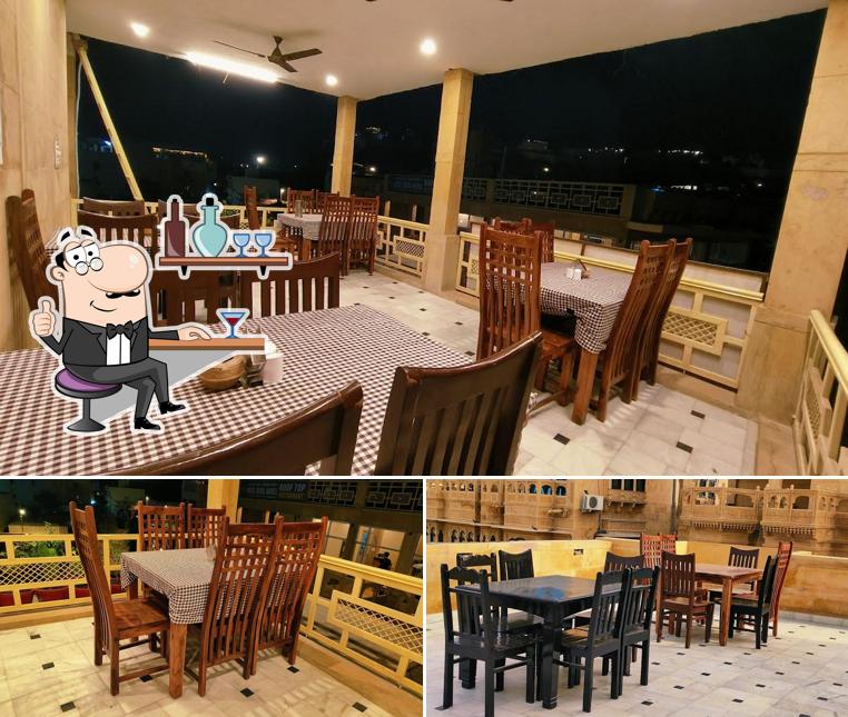 The interior of Zaffran Restaurant & Cafe Jaisalmer