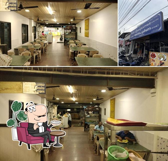 The interior of Hotel Sri Annapoorna