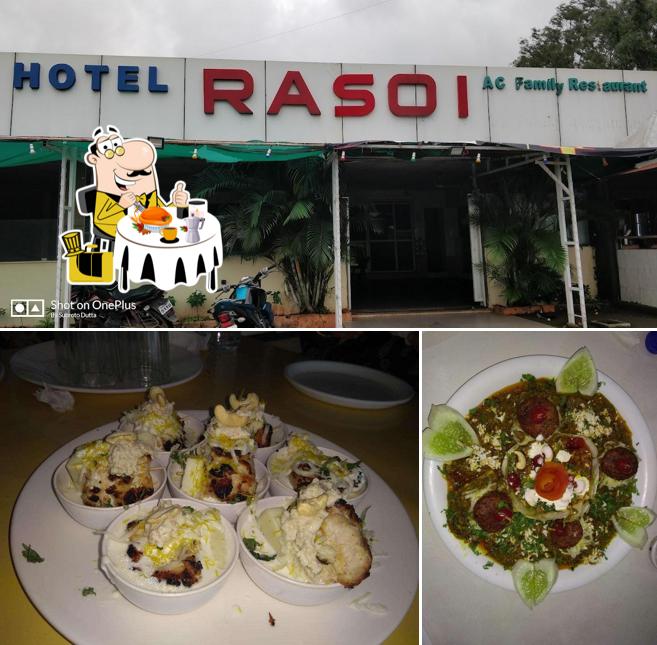 The picture of Rasoi Hotel’s food and exterior