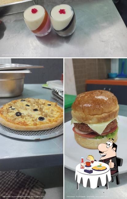 Try out a burger at TRICHY TITANS CAFE
