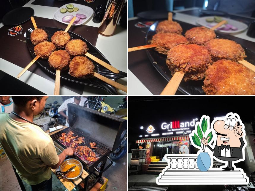 The photo of exterior and food at Grillland