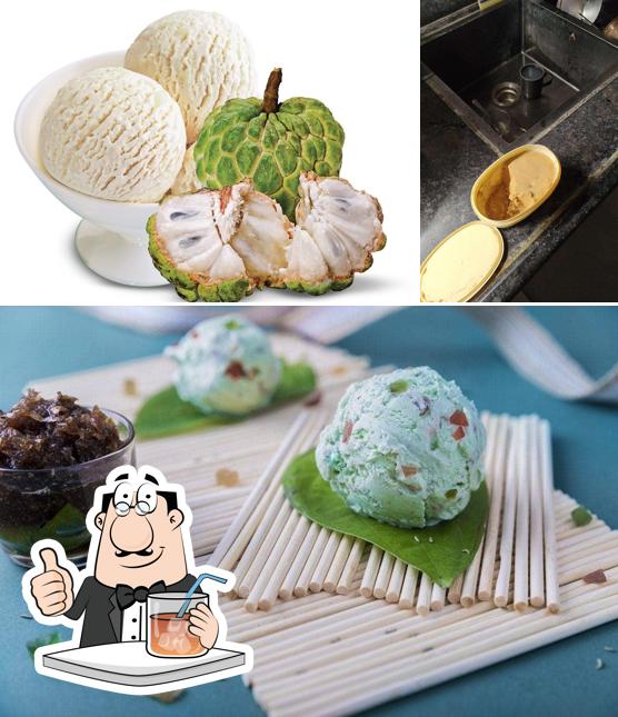The photo of drink and food at NIC Ice Creams
