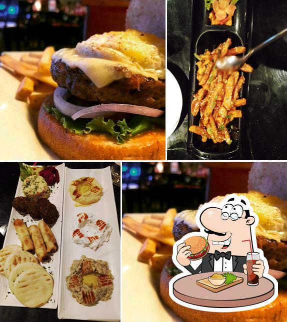 Get a burger at Cafe After Hours Express