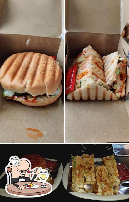 Food at the burger shop