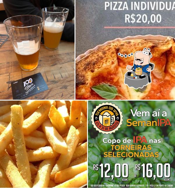 Comida em 100 Beer Garden Pizza