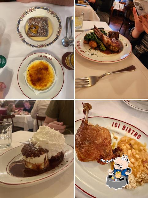 Creme brulée e costeletas de porco em ICI Bistrô