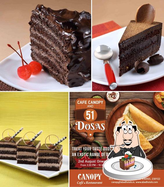 Chocolate cake at Abad Plaza Hotel, MG Road, Cochin