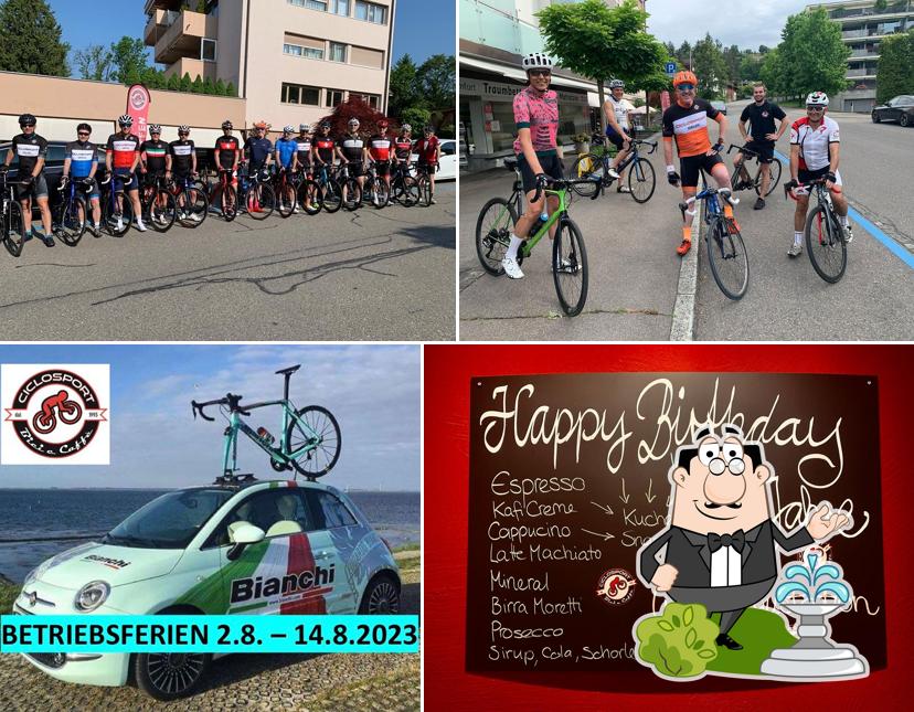 Puoi goderti l'aria fresca da seduto all'esterno di Ciclosport