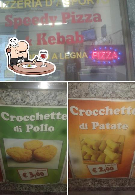 Questa è la foto che raffigura la cibo e esterno di Speedy Pizza