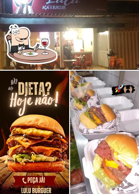 Confira a ilustração apresentando comida e interior no Lulu açaí x burguer