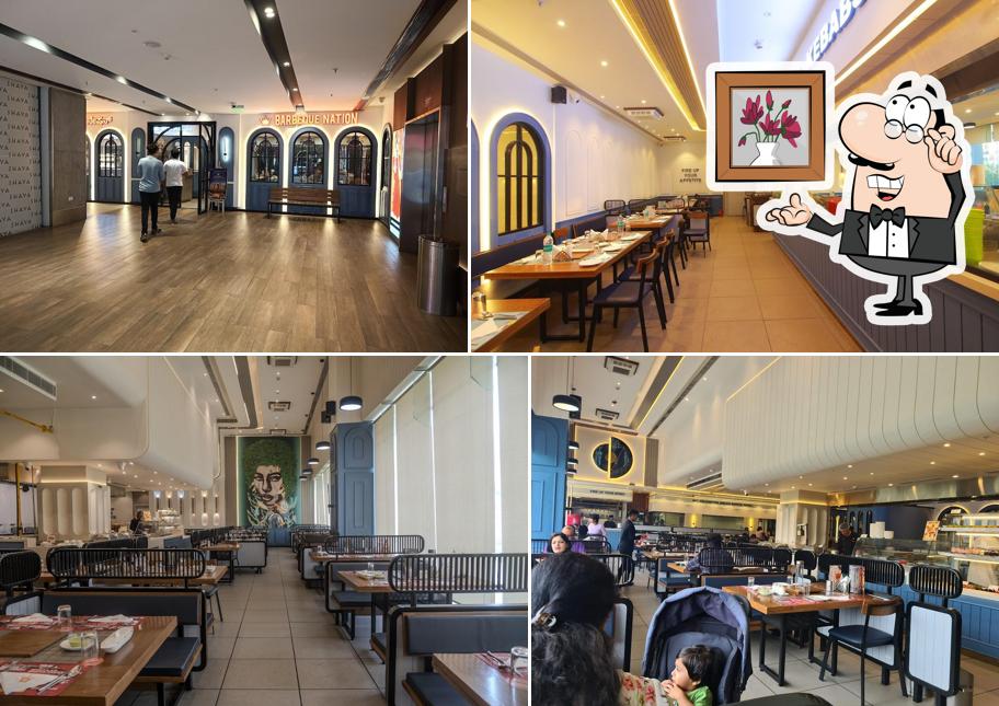 The interior of Barbeque Nation Nexus Shantiniketan Mall