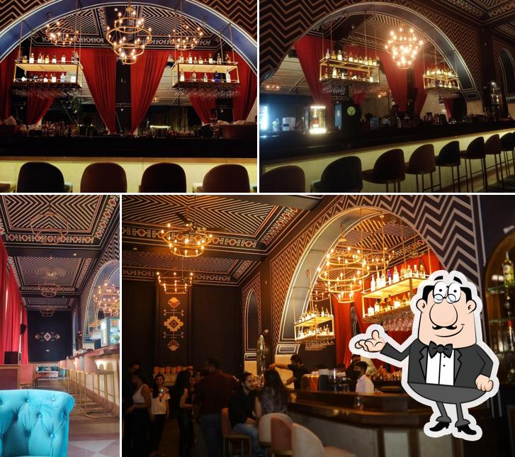 Take a seat at one of the tables at Two Knights