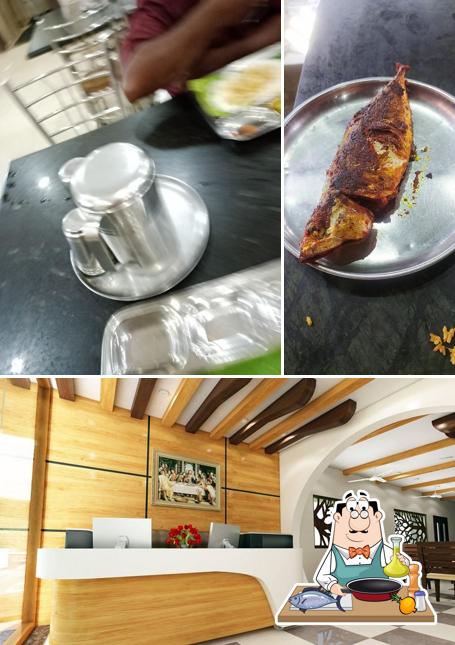 Hotel Ananda Bhavan, Velankkanni provides a menu for seafood lovers