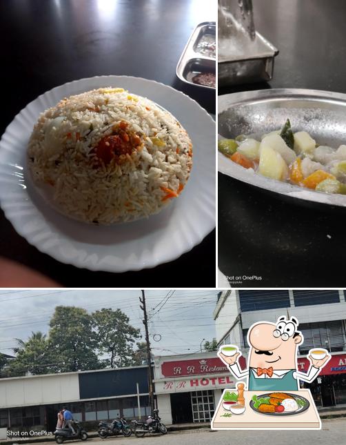 Among various things one can find food and exterior at R R Restaurant