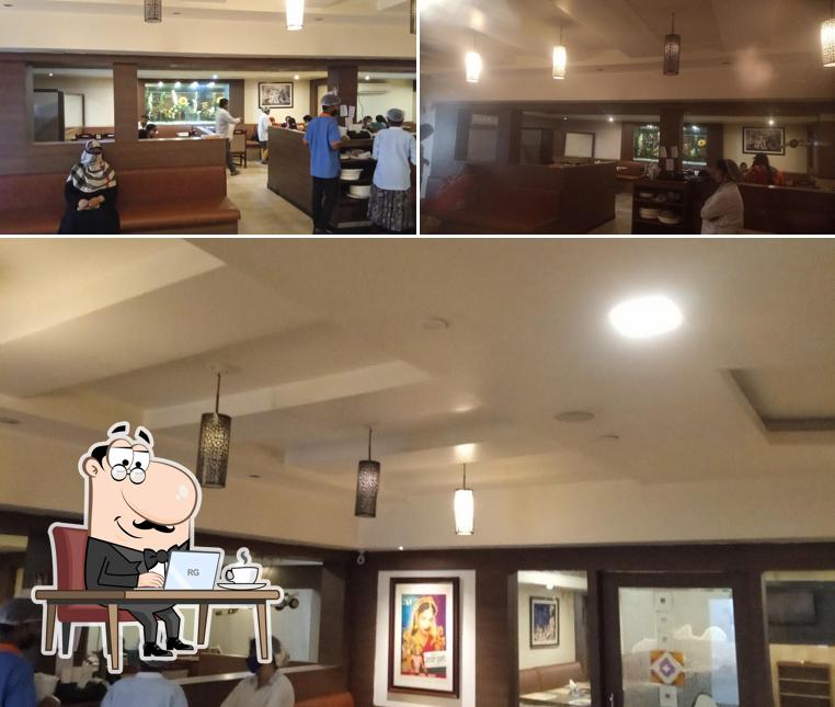 Take a seat at one of the tables at Cross Roads