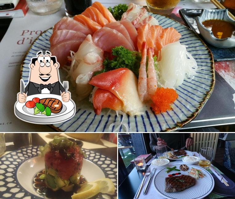 Prova i piatti di carne a Takayama. Sushi bar & restaurant