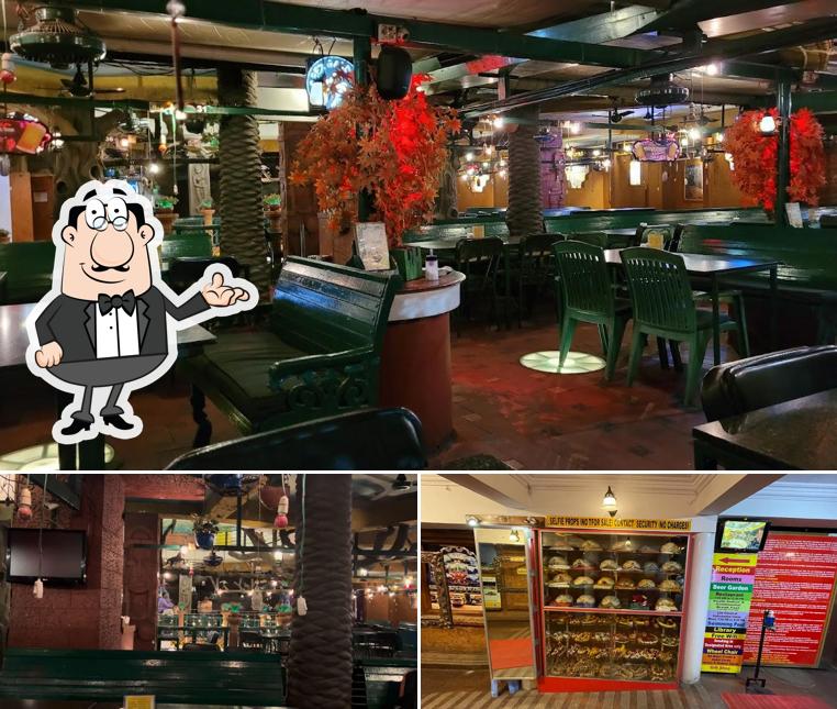 Take a seat at one of the tables at Beer Garden