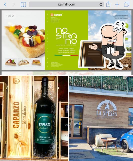 Tra le varie cose da Braceria Pizzeria La Spessa si possono trovare la esterno e alcol
