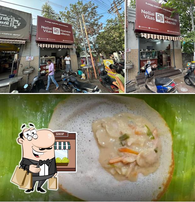 The restaurant's exterior and food