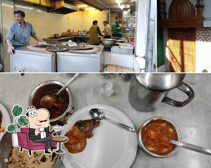 This is the image showing interior and food at New Chacha Ka Restaurant